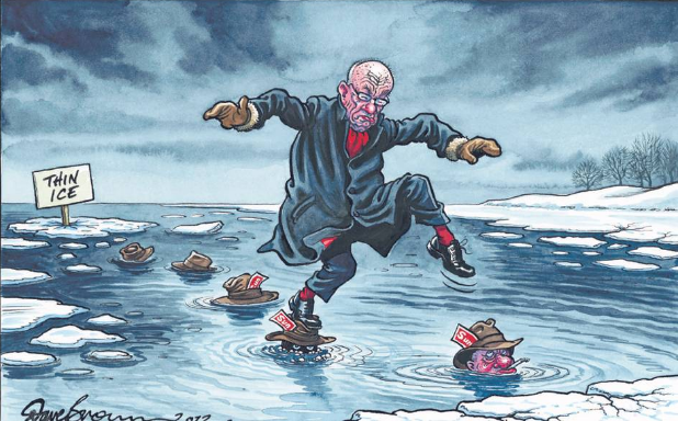 Cartoon: Murdoch Walking on Thin Ice